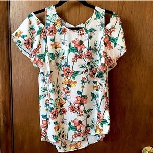 Stitch Fix Fortune + Ivy Floral Cold Shoulder Blouse